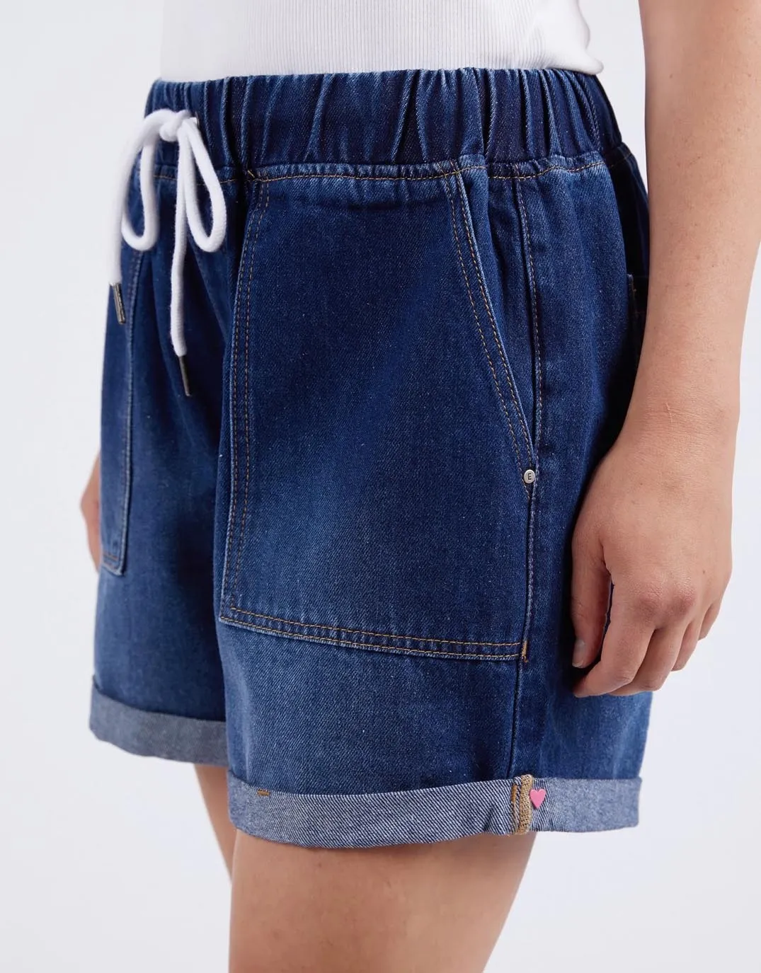 Emma Relaxed Denim Short - Dark Blue Wash