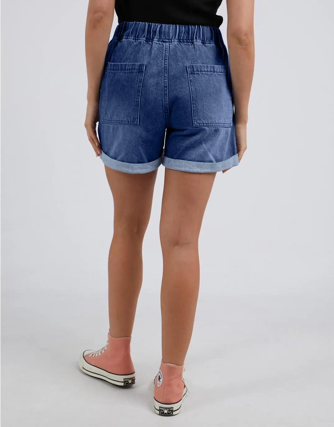 Emma Relaxed Denim Short - Dark Blue Wash