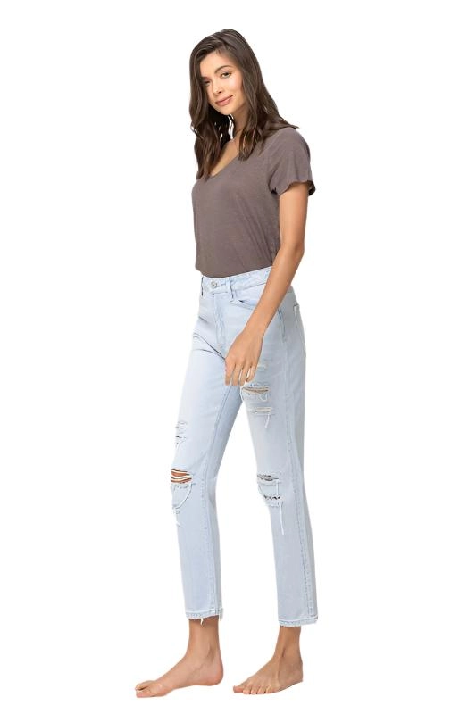 Flying Monkey Vervet SUPER HIGH RISE DISTRESSED CROP STRAIGHT