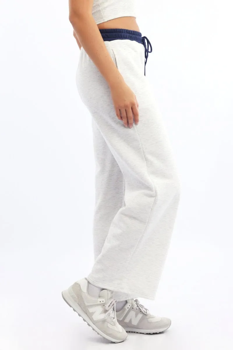Grey Track Pants Wide Leg