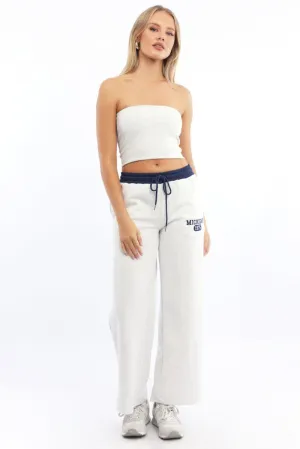 Grey Track Pants Wide Leg
