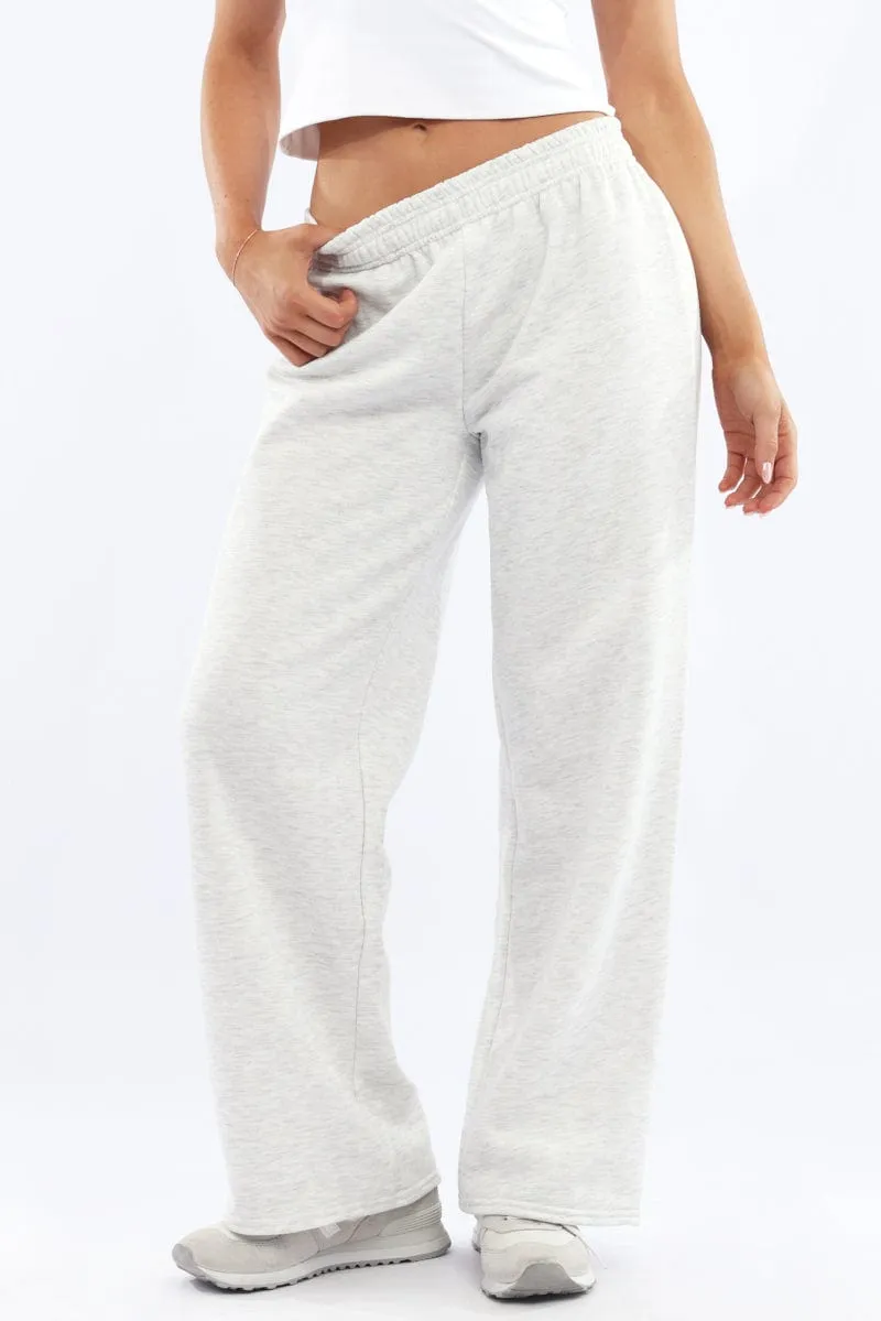 Grey Track Pants Wide Leg