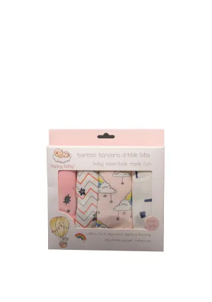 Happy Baby Twinkle Bamboo Bandana Dribble Bibs, Pink