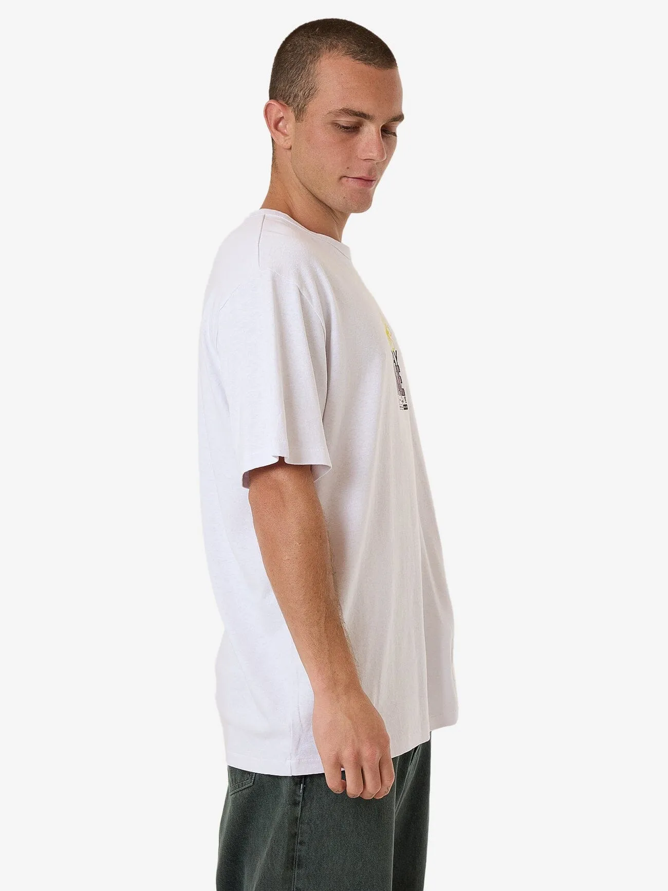 Hemp Stay Aware Merch Fit Tee - Lucent White
