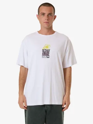 Hemp Stay Aware Merch Fit Tee - Lucent White