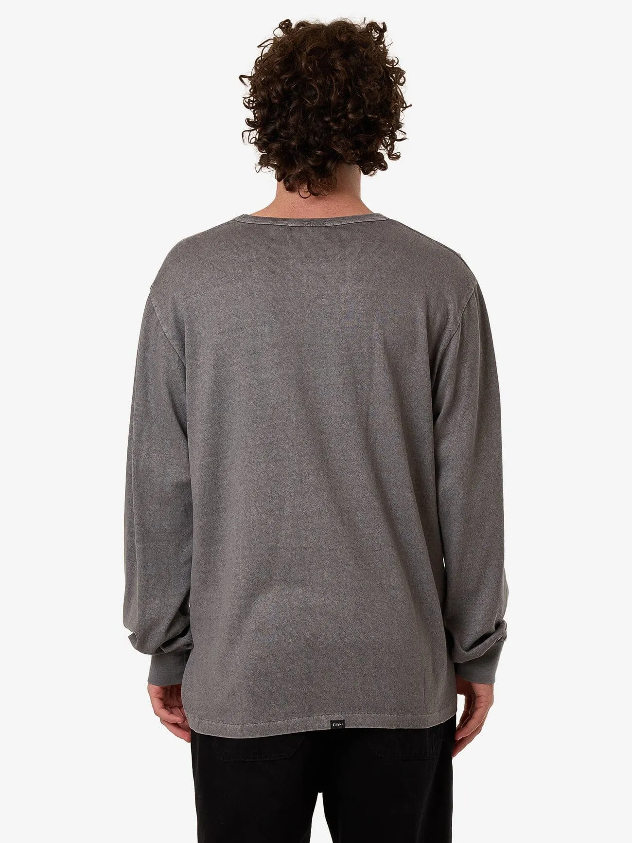 Hemp Thrills Embro Merch Fit Long Sleeve Tee - Grey Ash