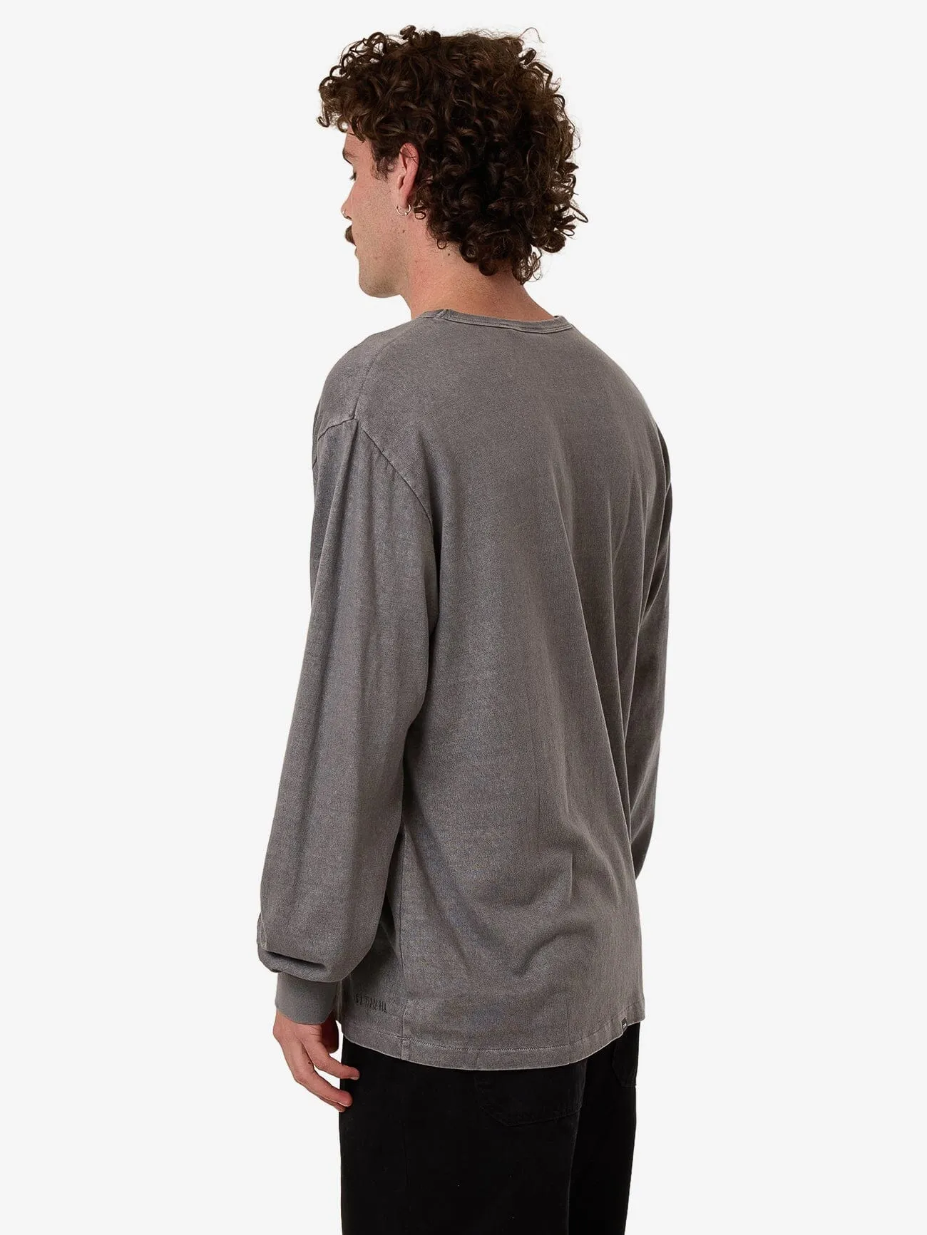 Hemp Thrills Embro Merch Fit Long Sleeve Tee - Grey Ash