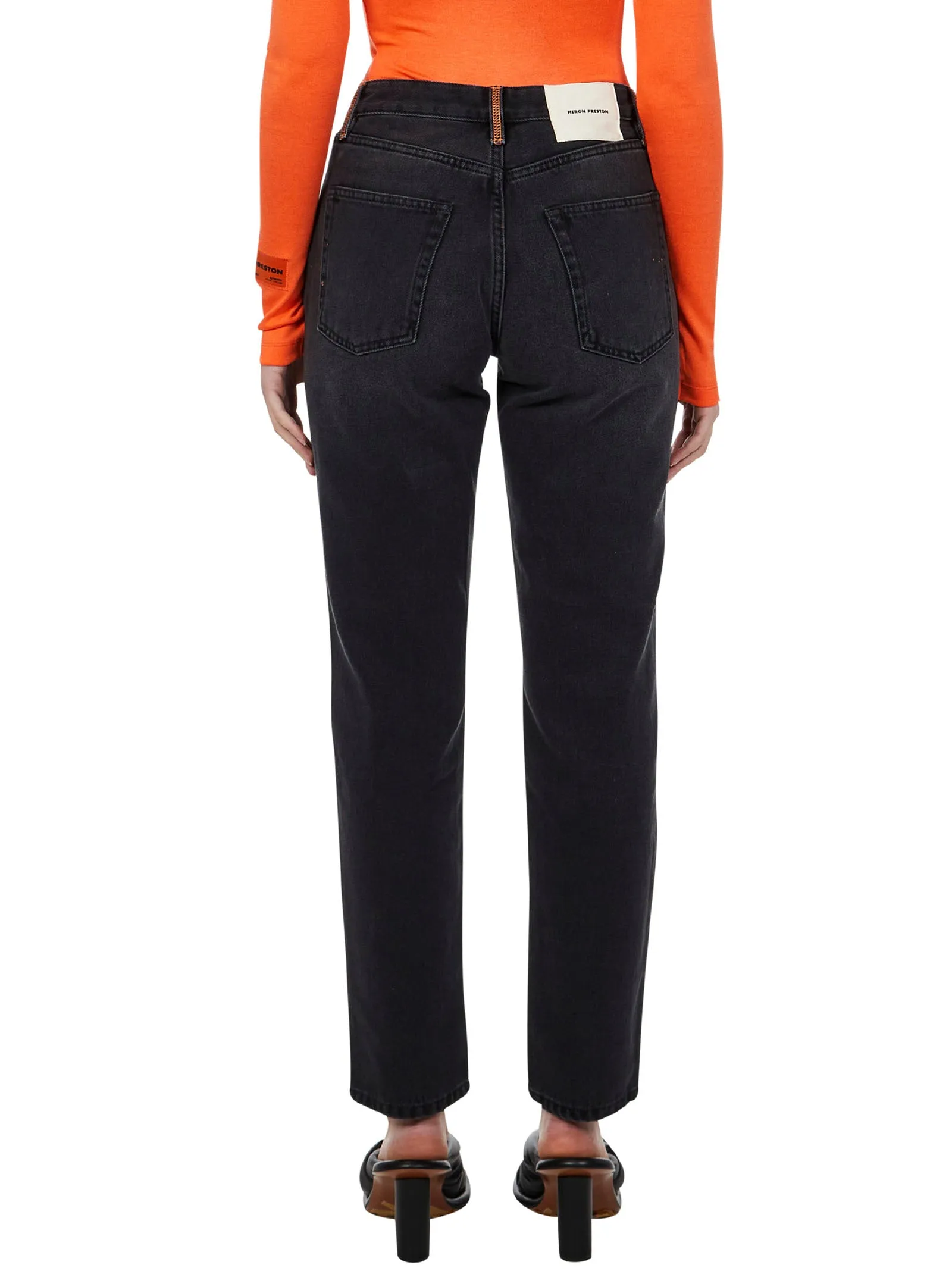 Heron Preston Logo Patch Slim Fit Jeans