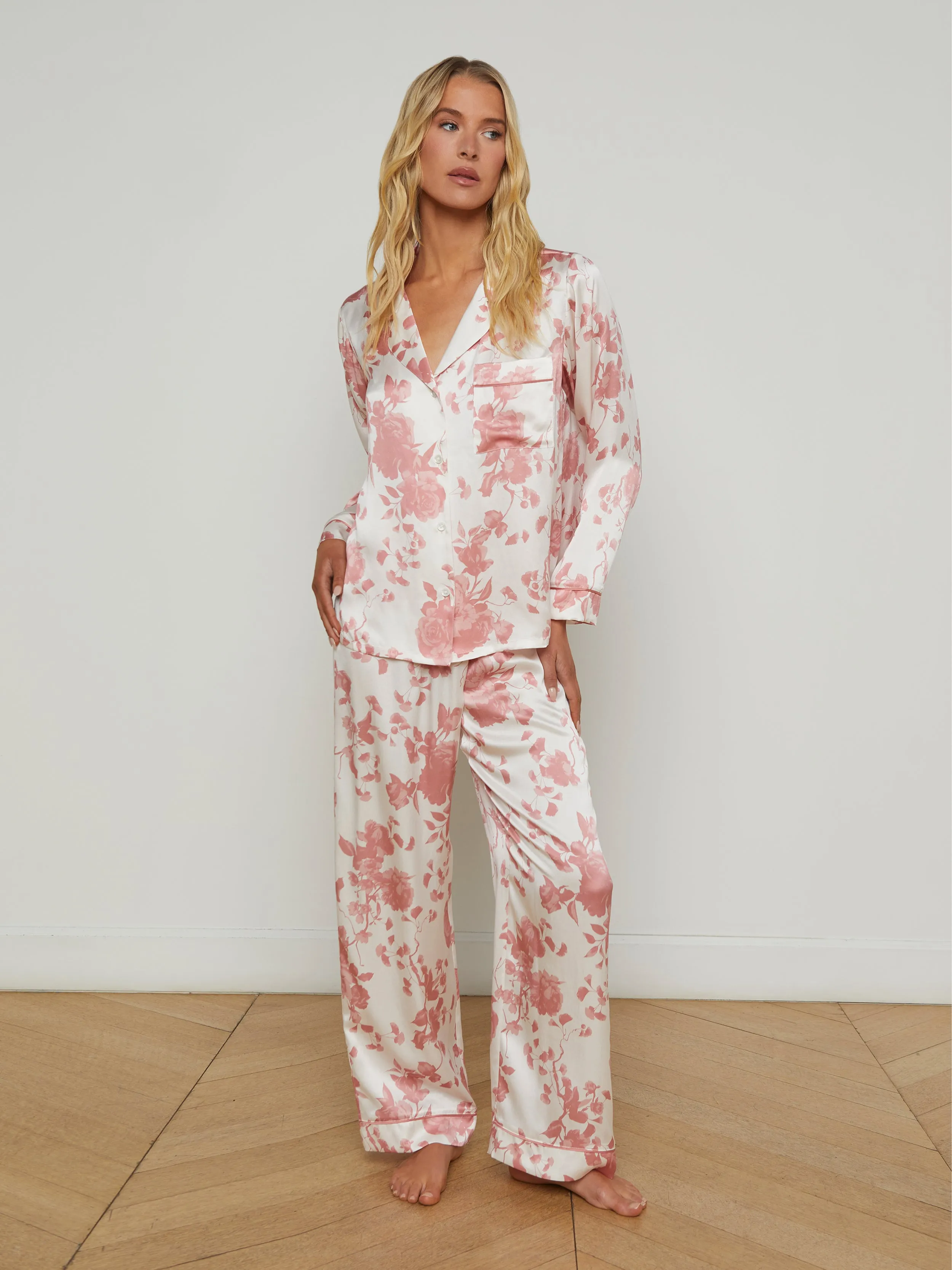 Inez Silk Long Pajama Set
