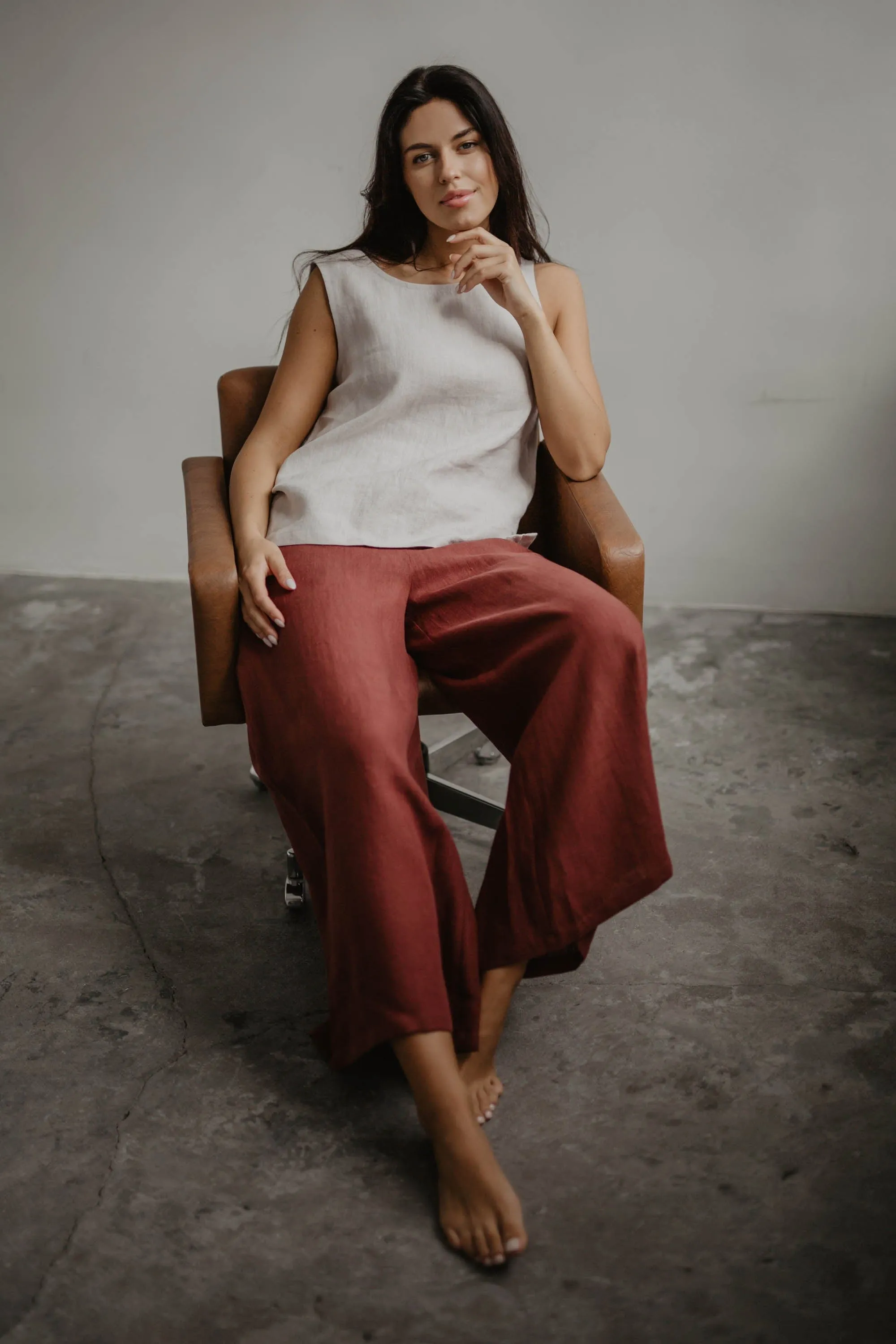 Isabella Women's Wide Linen Trousers | Multiple Colours
