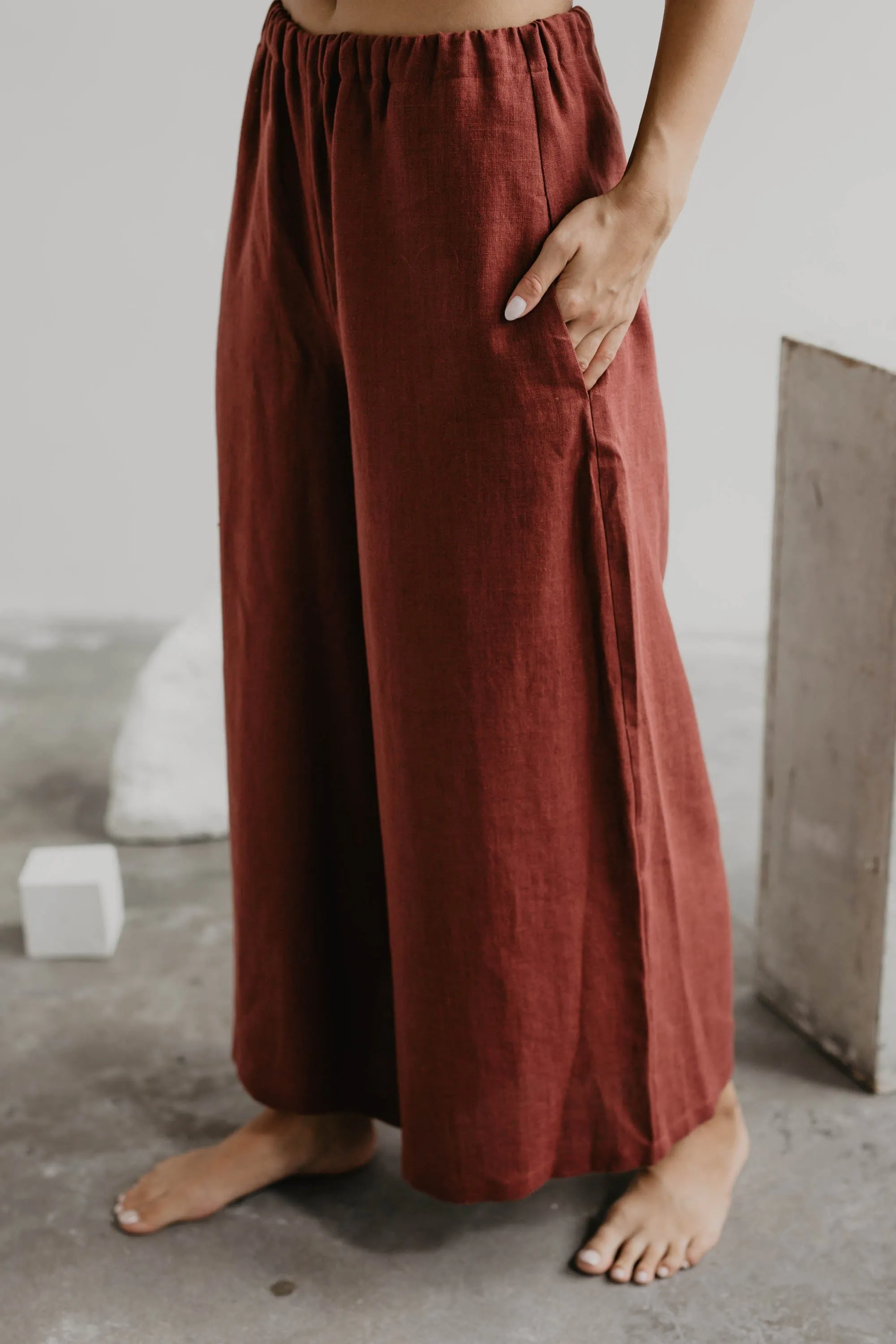 Isabella Women's Wide Linen Trousers | Multiple Colours