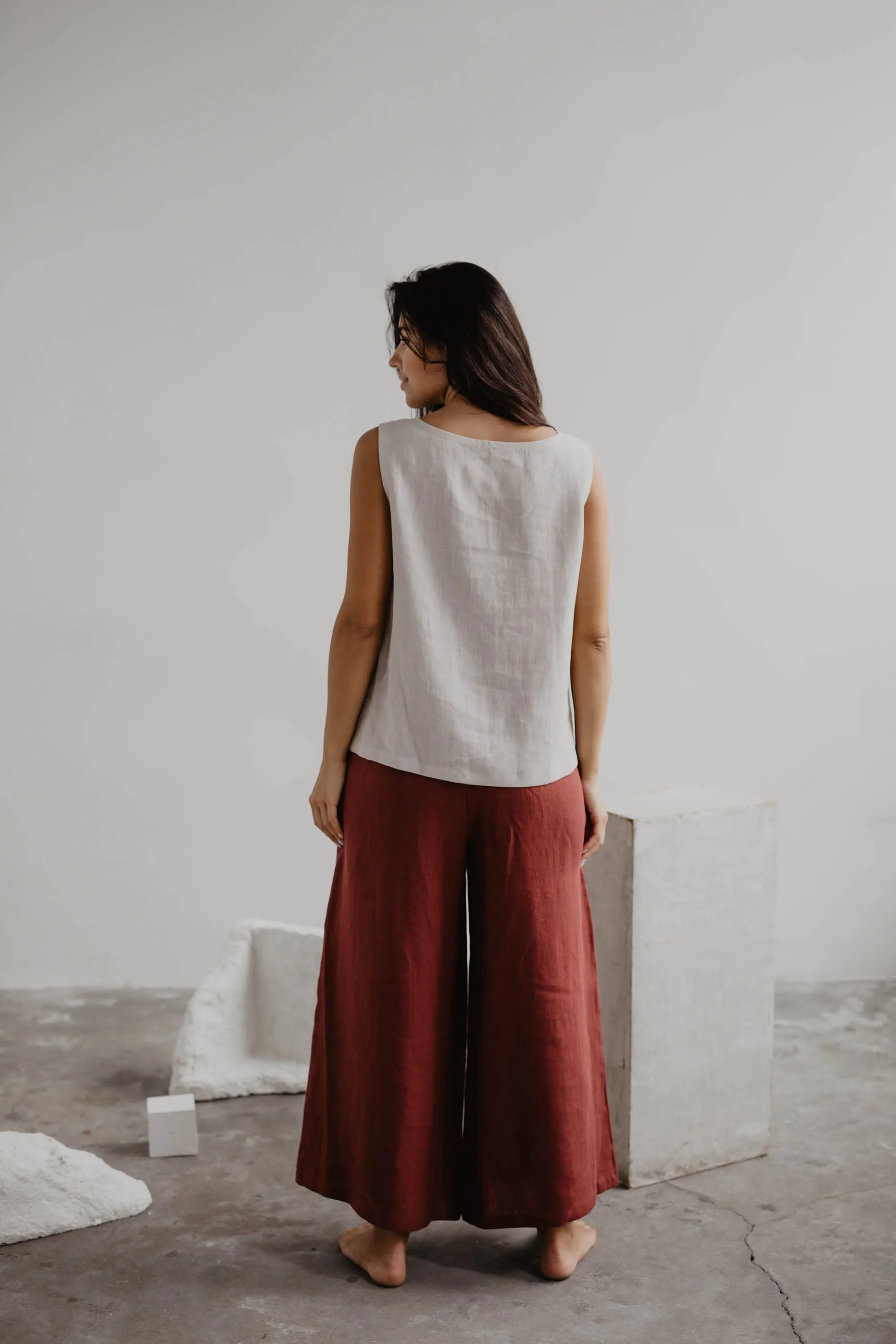 Isabella Women's Wide Linen Trousers | Multiple Colours