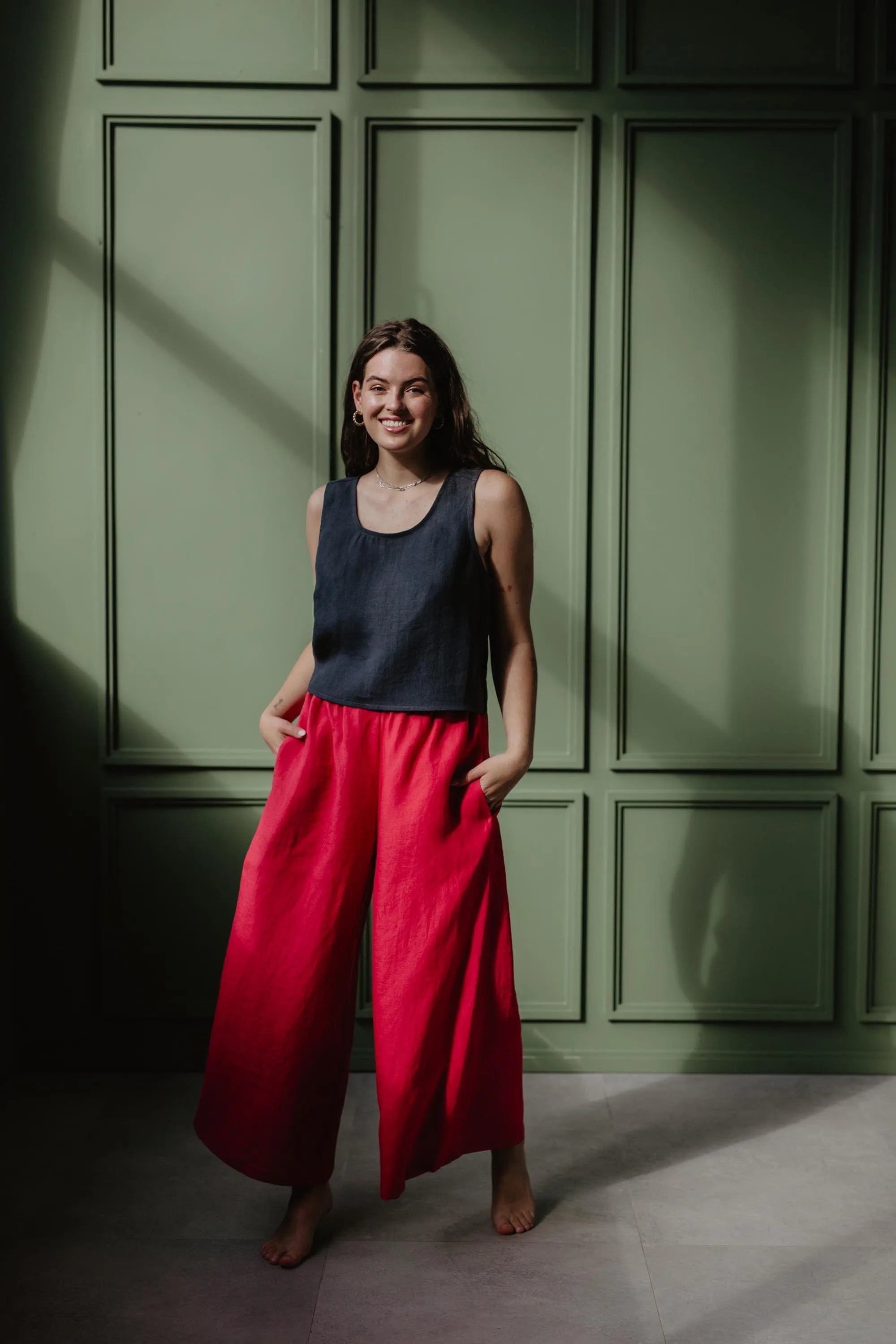 Isabella Women's Wide Linen Trousers | Multiple Colours