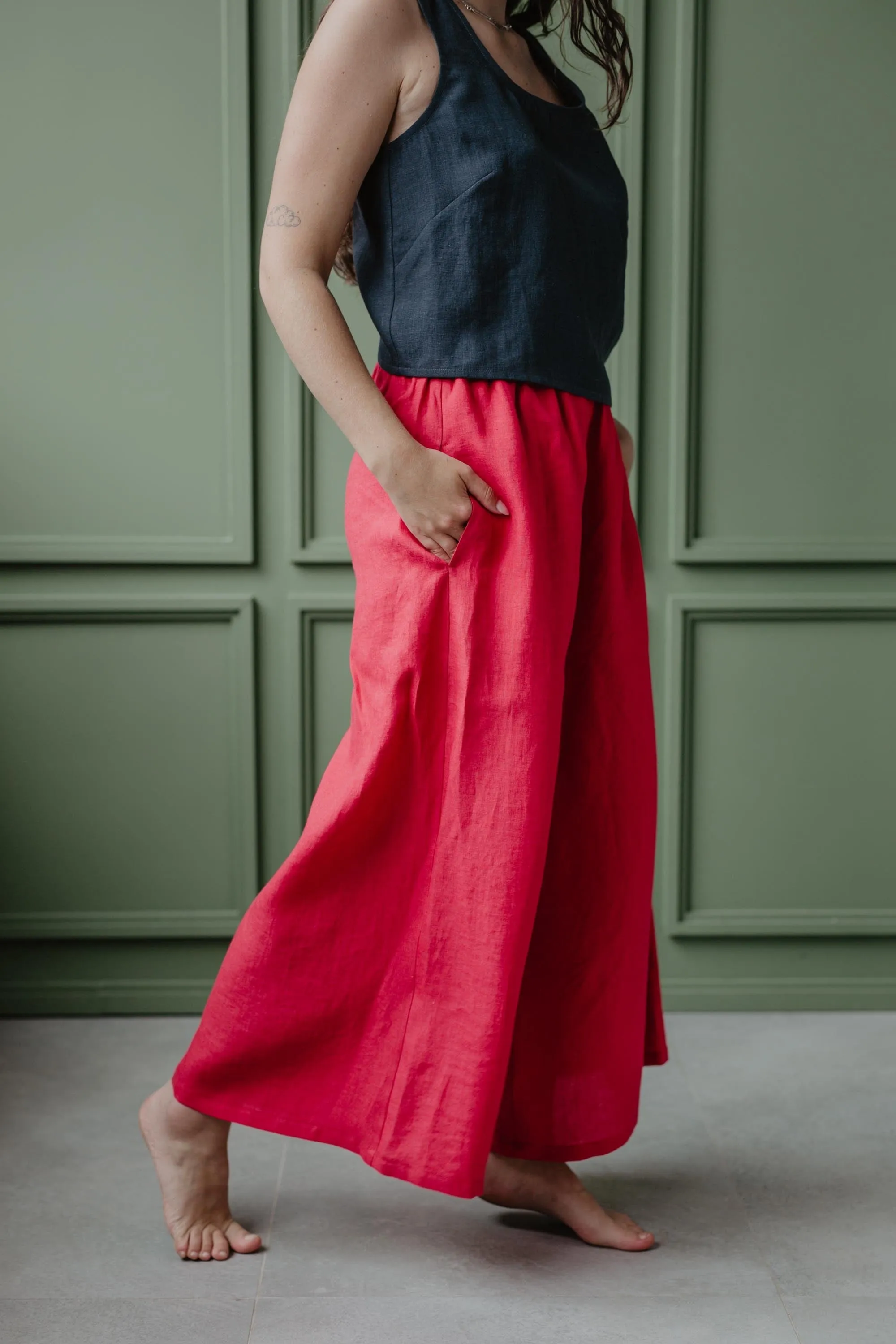 Isabella Women's Wide Linen Trousers | Multiple Colours