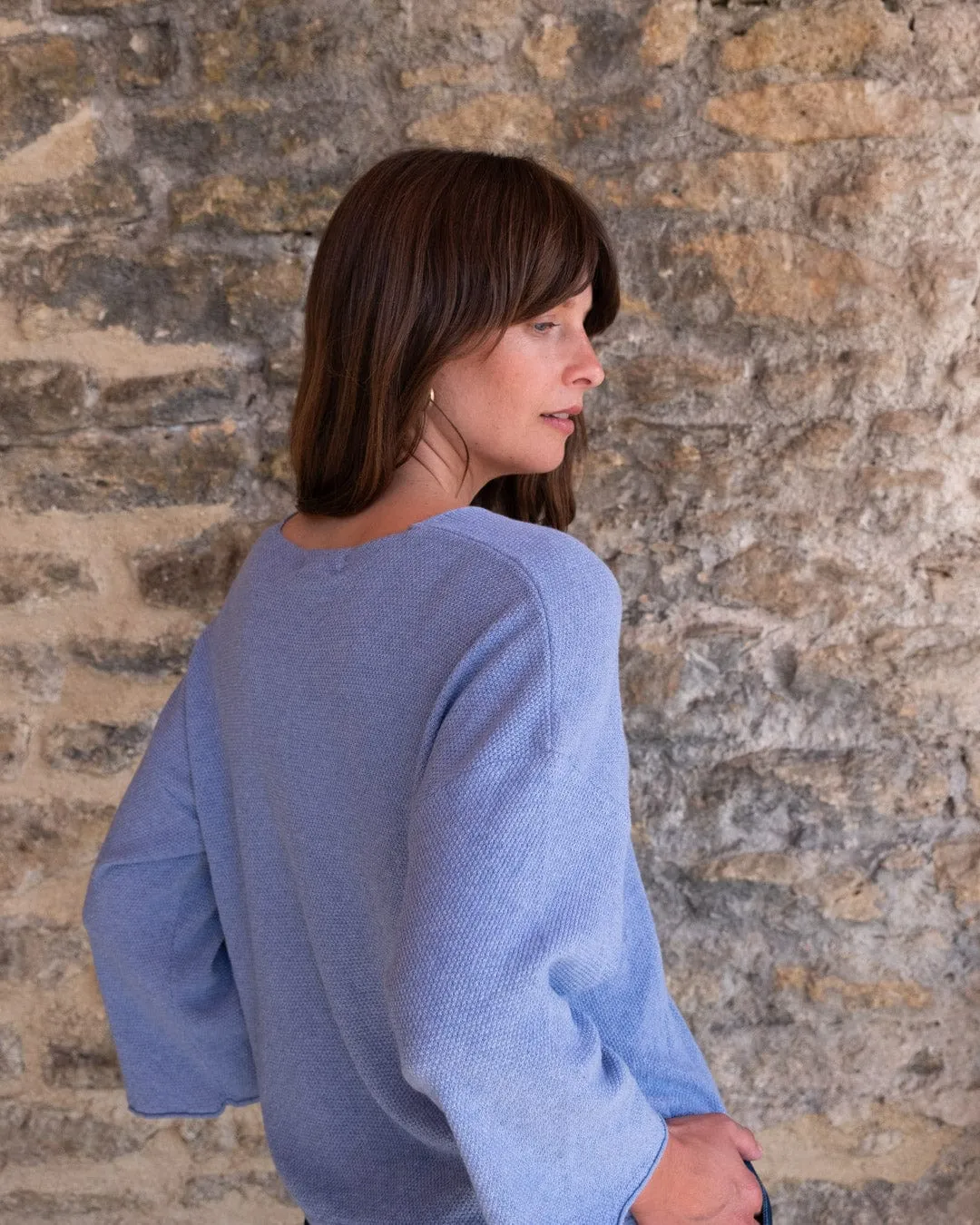 Jody Women's Cotton Relaxed Jumper | Blue Melange