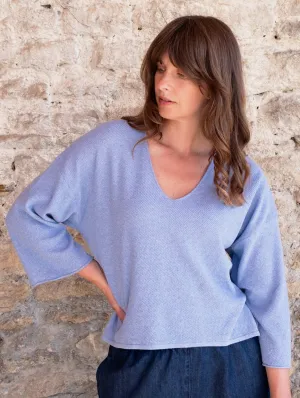Jody Women's Cotton Relaxed Jumper | Blue Melange