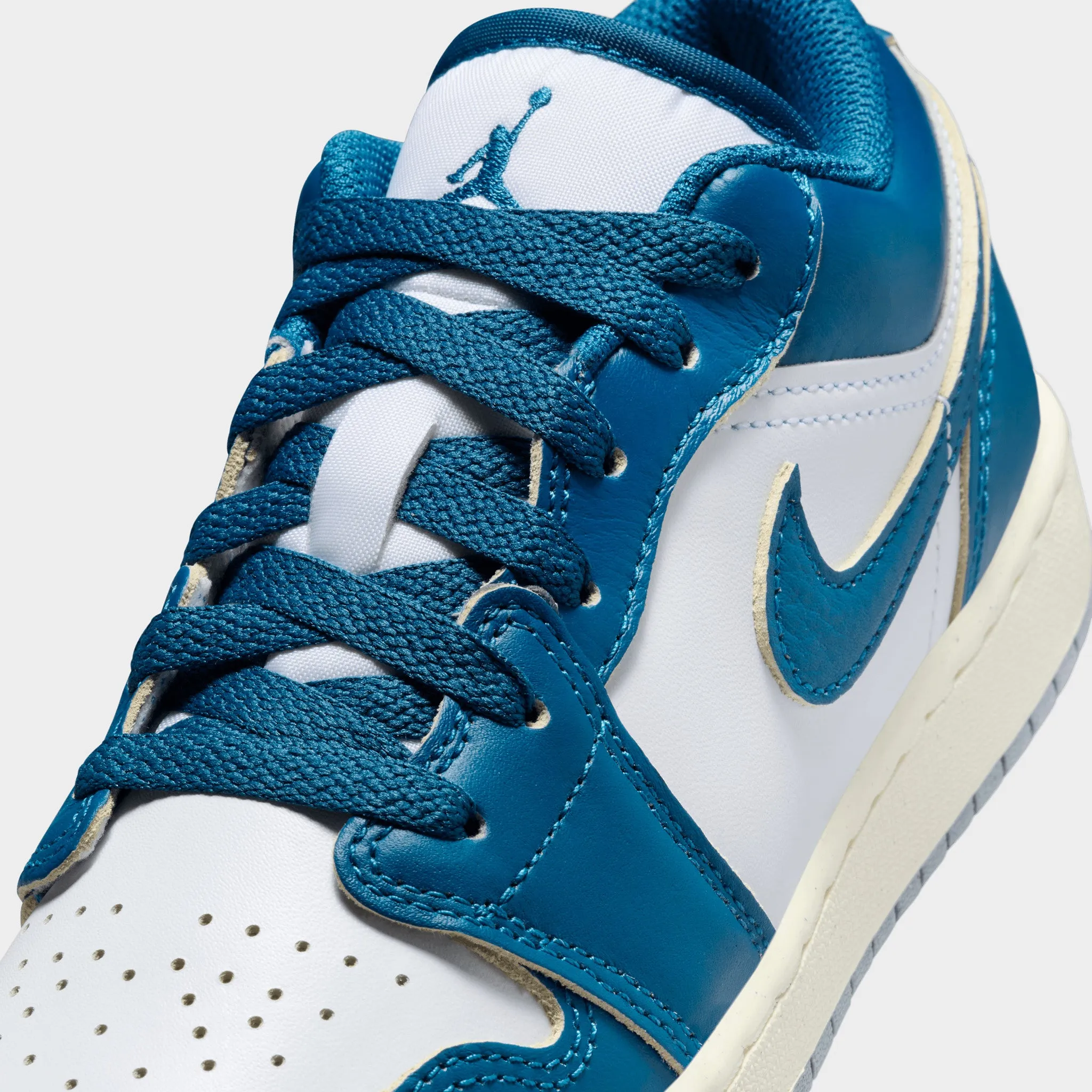 Jordan 1 Low GS White / Industrial Blue - Blue Grey