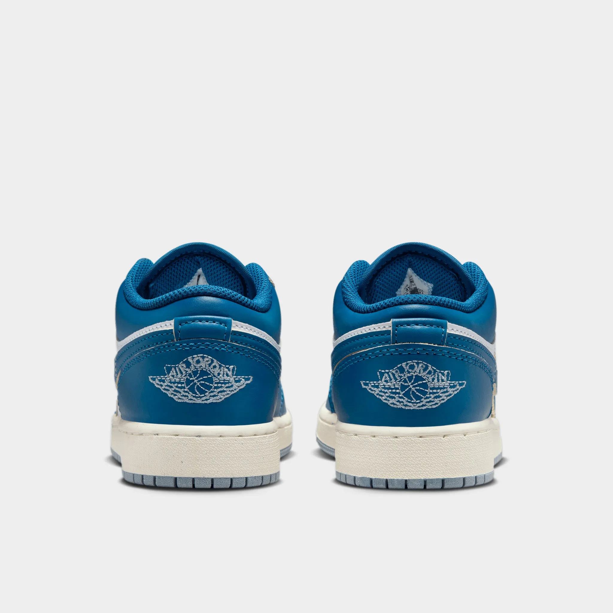 Jordan 1 Low GS White / Industrial Blue - Blue Grey