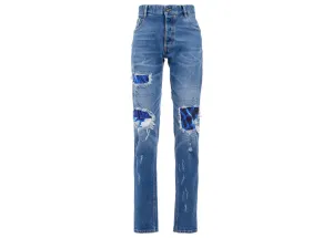 Just Cavalli Patches Under Rips Slim Fit Jeans
