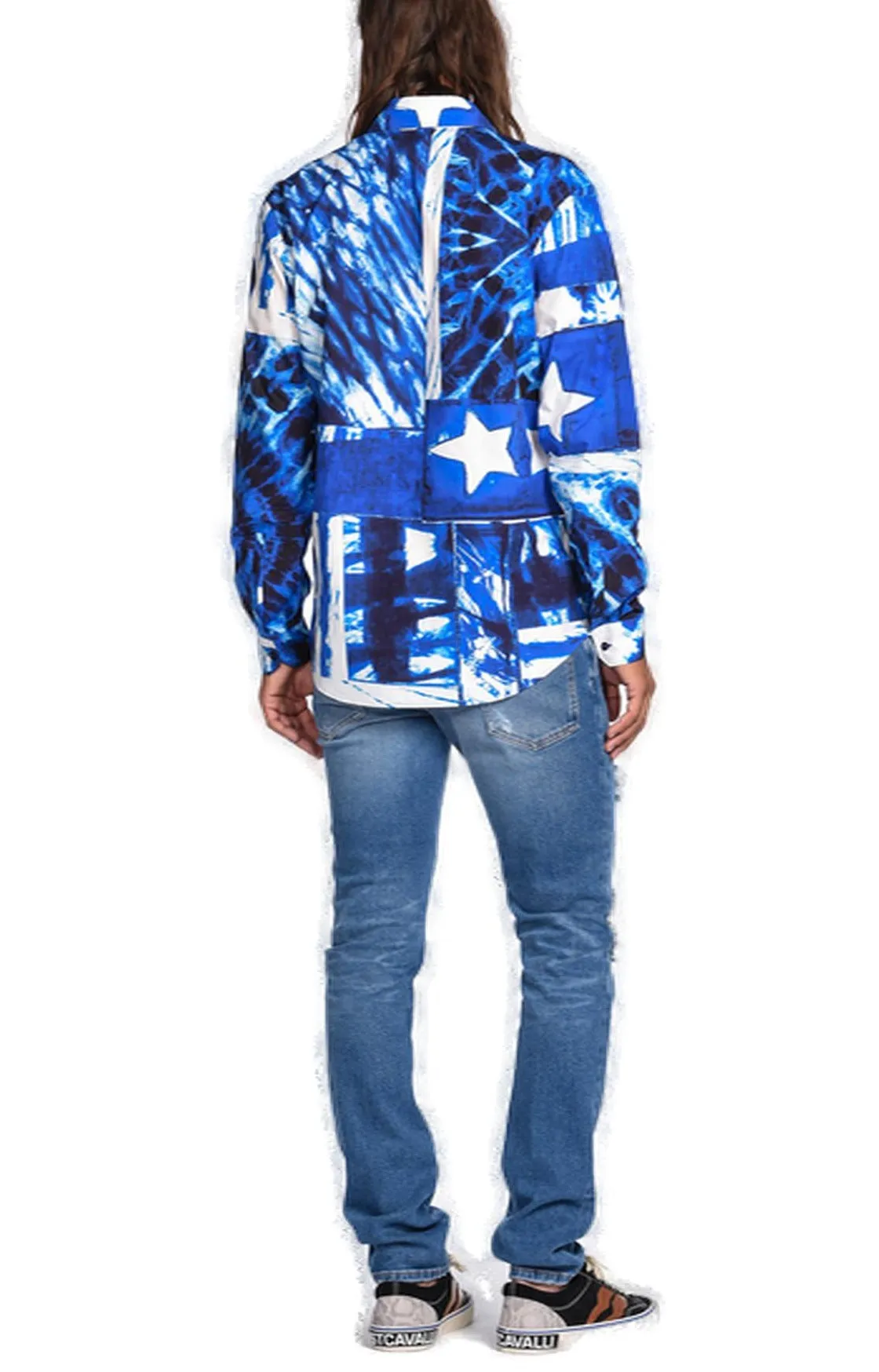 Just Cavalli Patches Under Rips Slim Fit Jeans