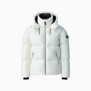 KENT-Z lustrous light down jacket with hood White