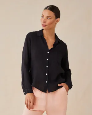 Linen Pocket Button Down - Black