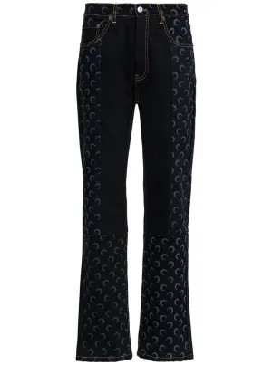Marine Serre Moon Printed Slim Fit Jeans