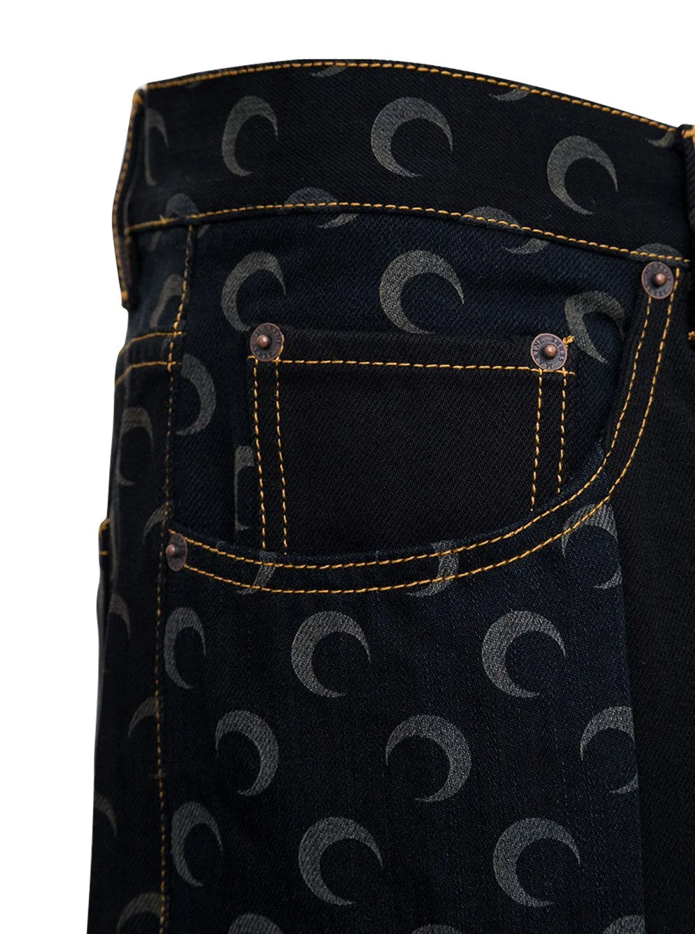 Marine Serre Moon Printed Slim Fit Jeans