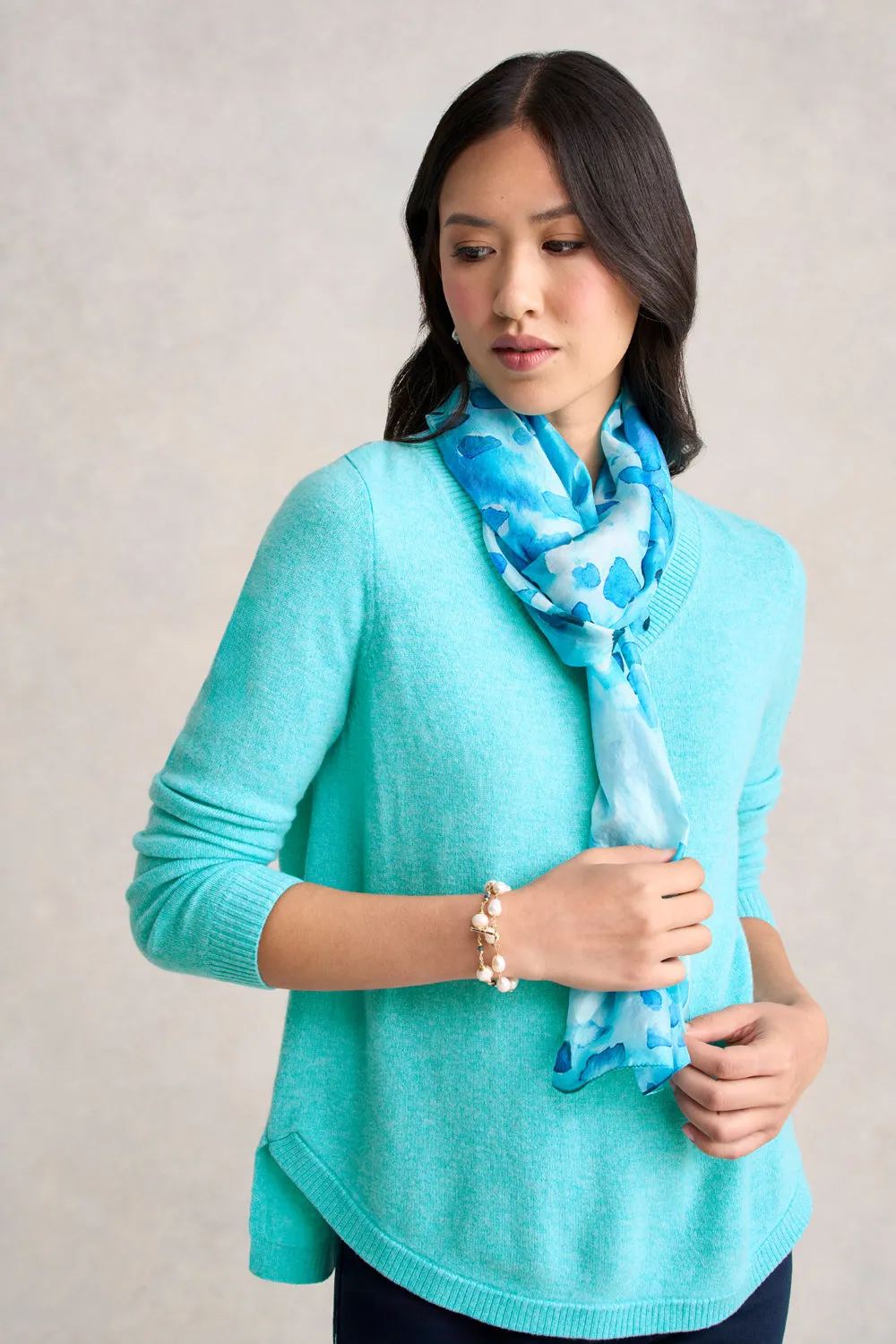 Merino V-Neck Jumper - Turquoise