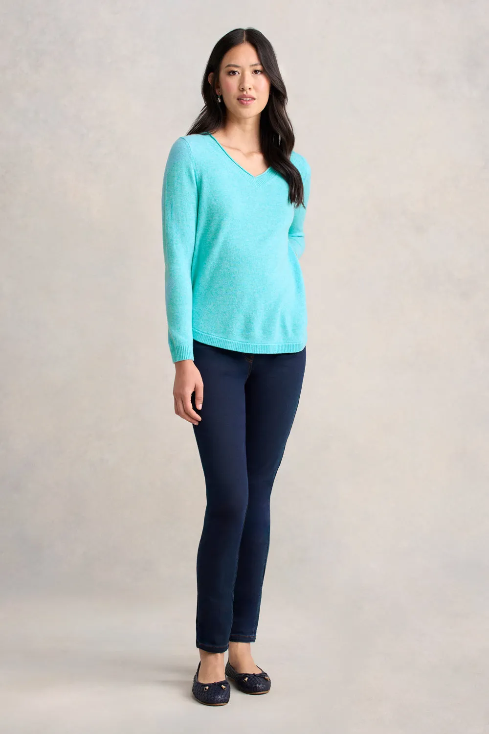 Merino V-Neck Jumper - Turquoise