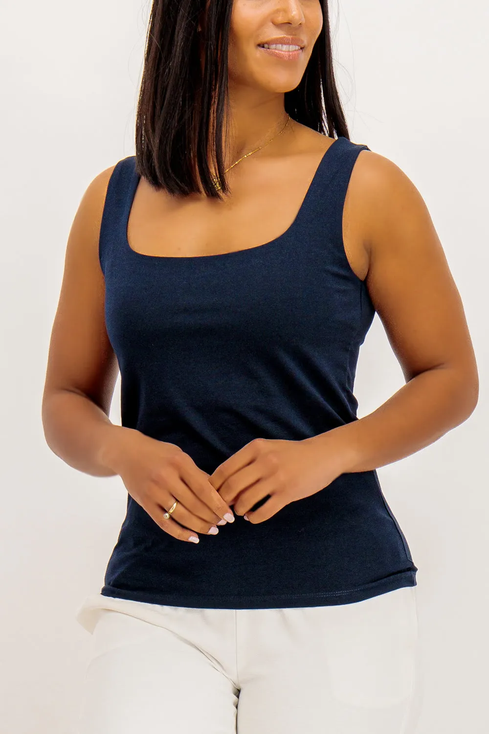 Navy Lola Basic Tank Top