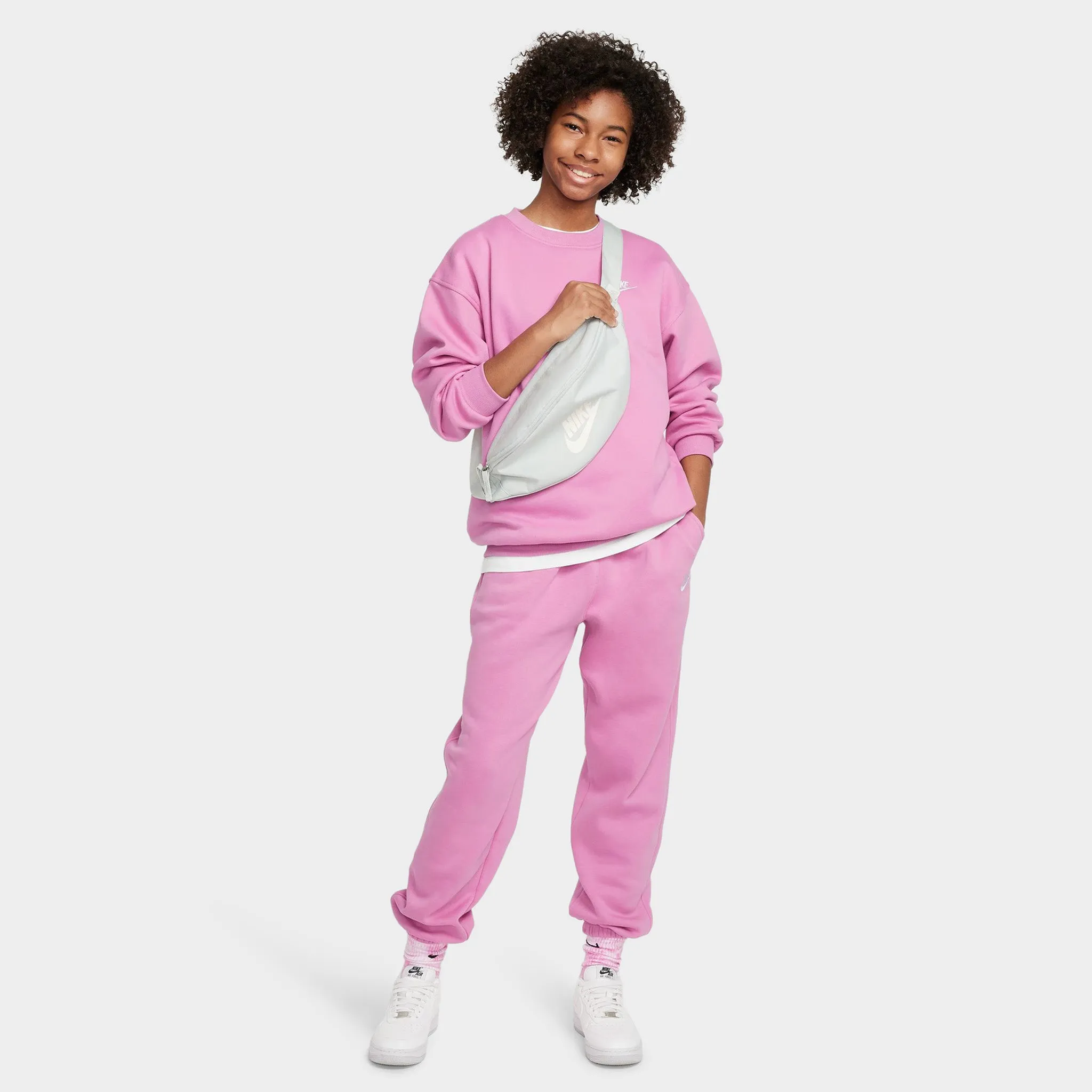 Nike Junior Girls' Club Fleece Loose Pants Magic Flam