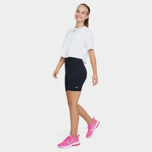 Nike Junior Girls' One Dri-Fit Bike Shorts Black / White