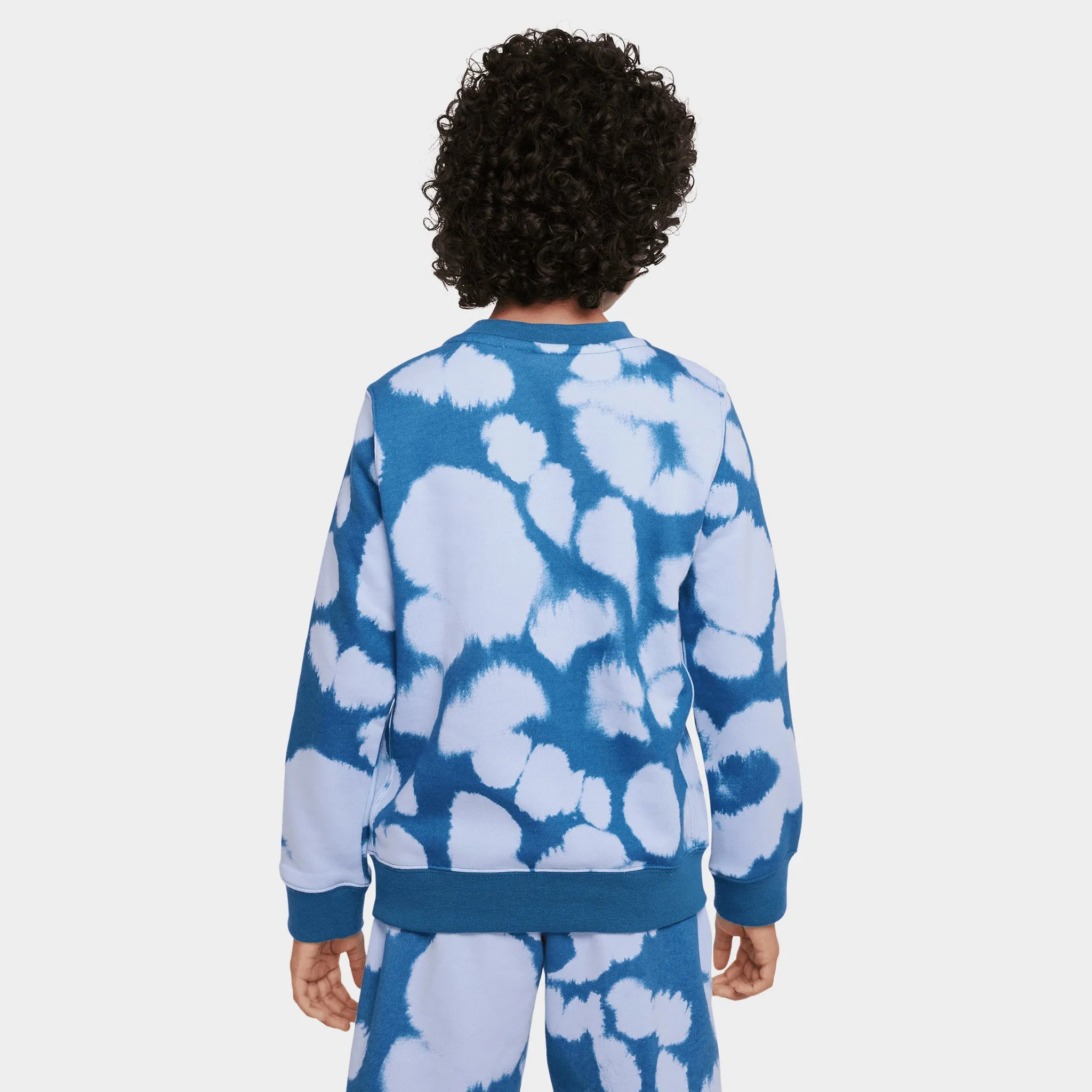 Nike Sportswear Junior Boys' Adult Connect AOP French Terry Crewneck Dark Marina Blue / Black