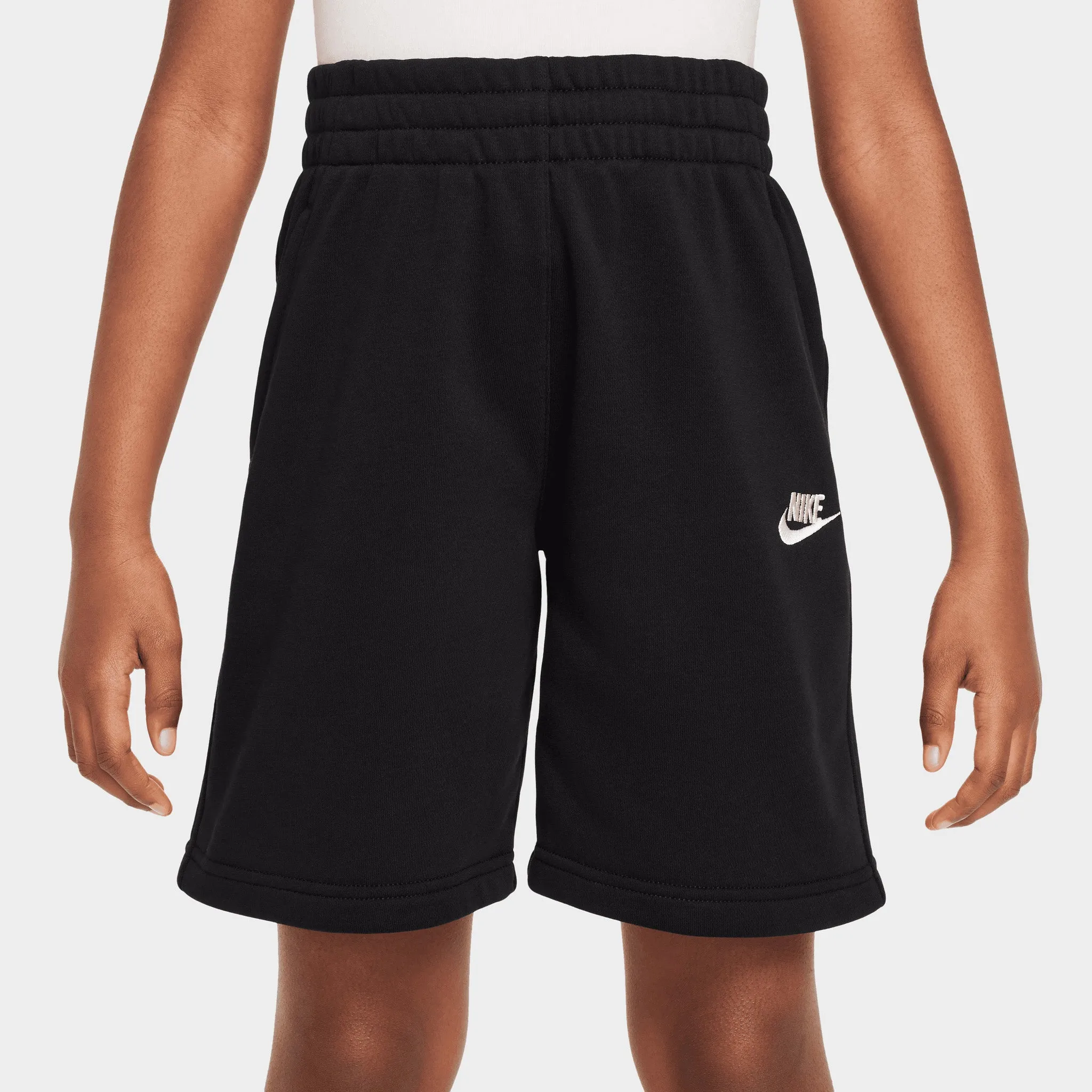 Nike Sportswear Juniors' Club Fleece French Terry Shorts Black / White