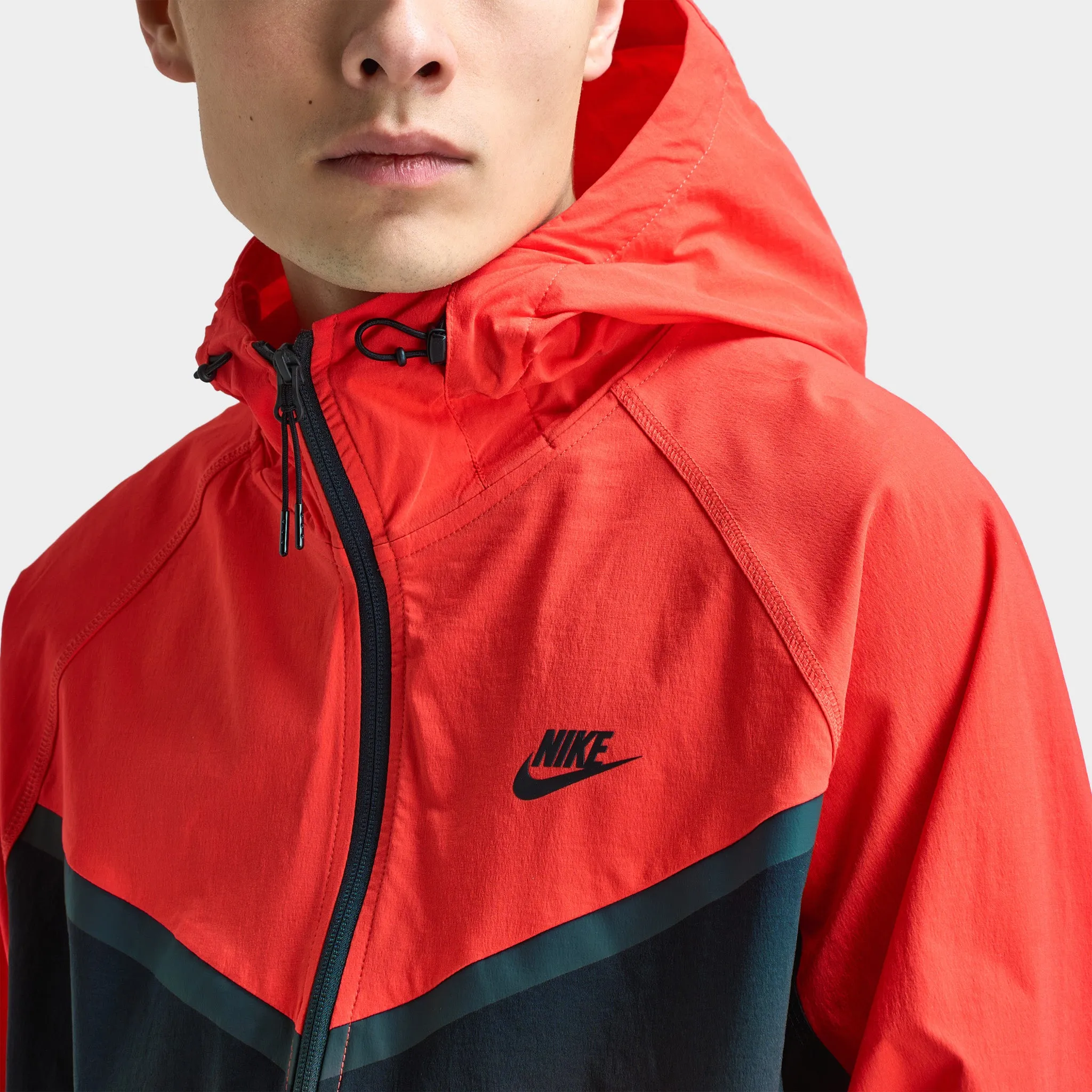 Nike Tech Woven Full Zip Windrunner Jacket Black / Lt Crimson - Black