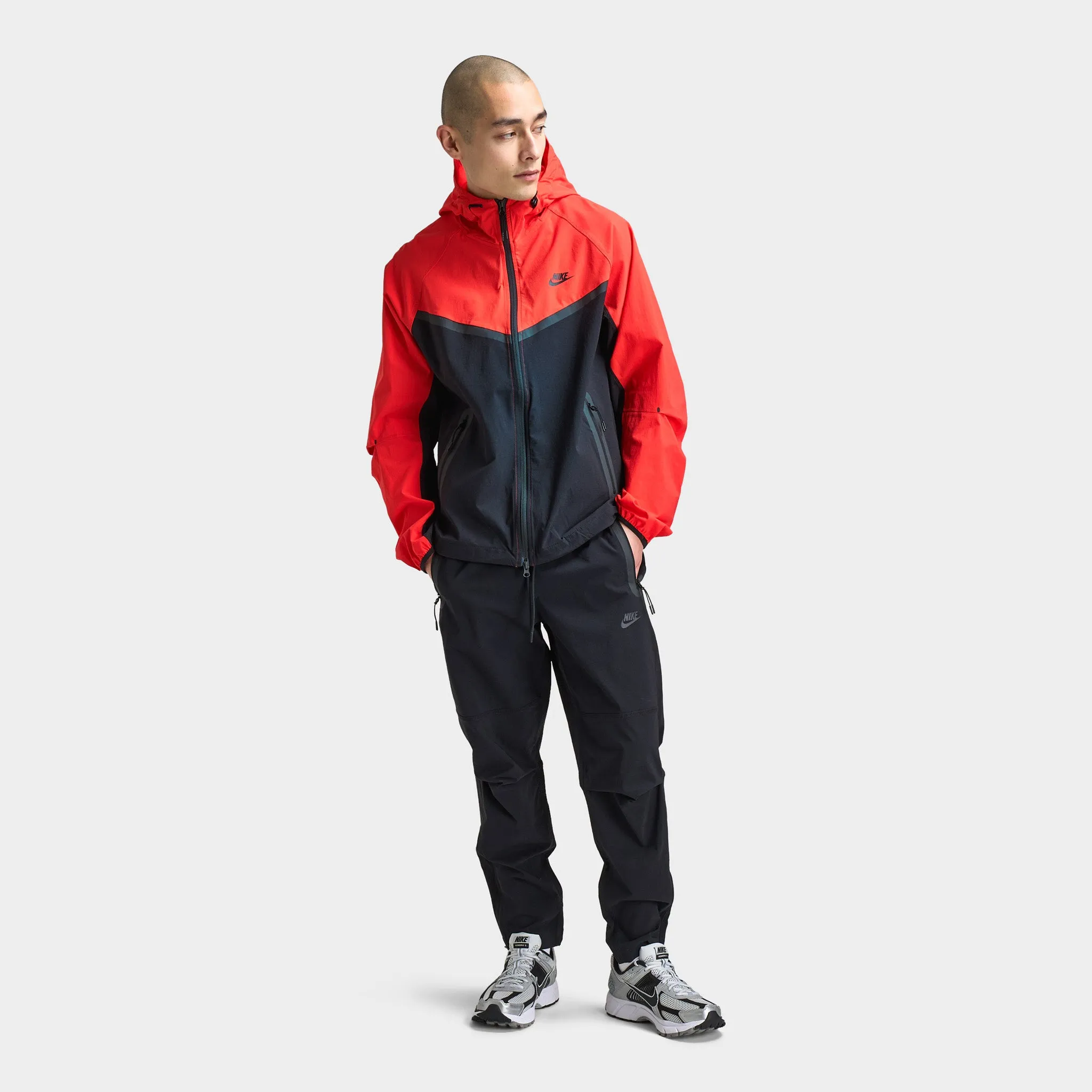 Nike Tech Woven Full Zip Windrunner Jacket Black / Lt Crimson - Black