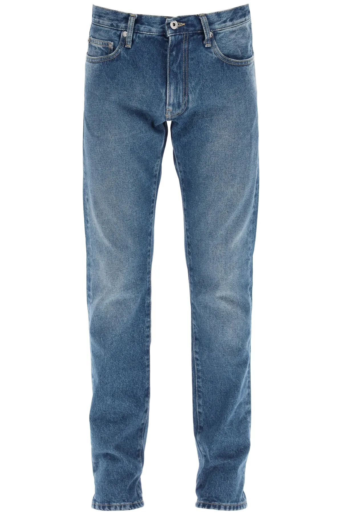 Off-White Logo Patch Slim Fit Jeans