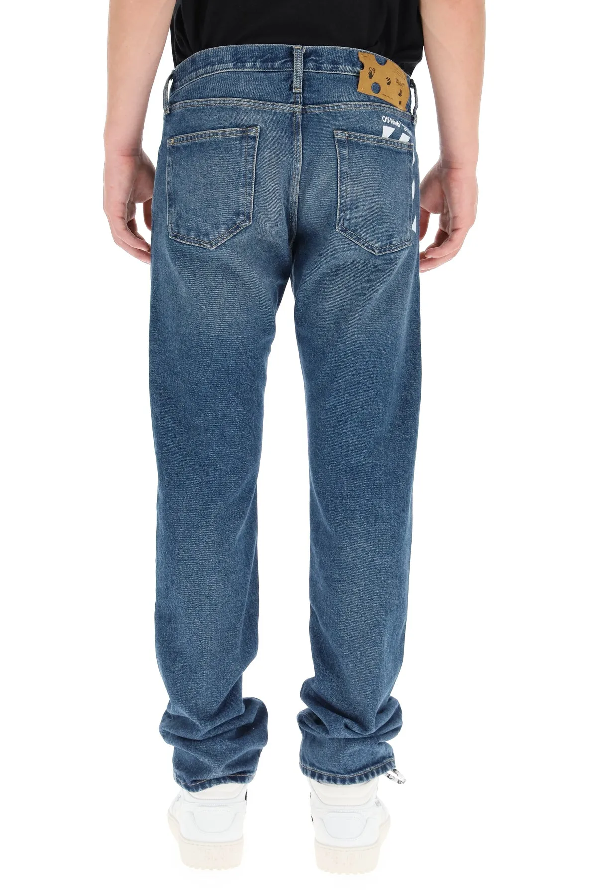 Off-White Logo Patch Slim Fit Jeans