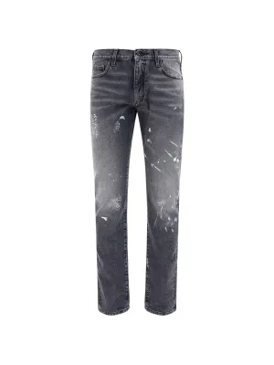 Off-White Paint Effect Slim Fit Jeans