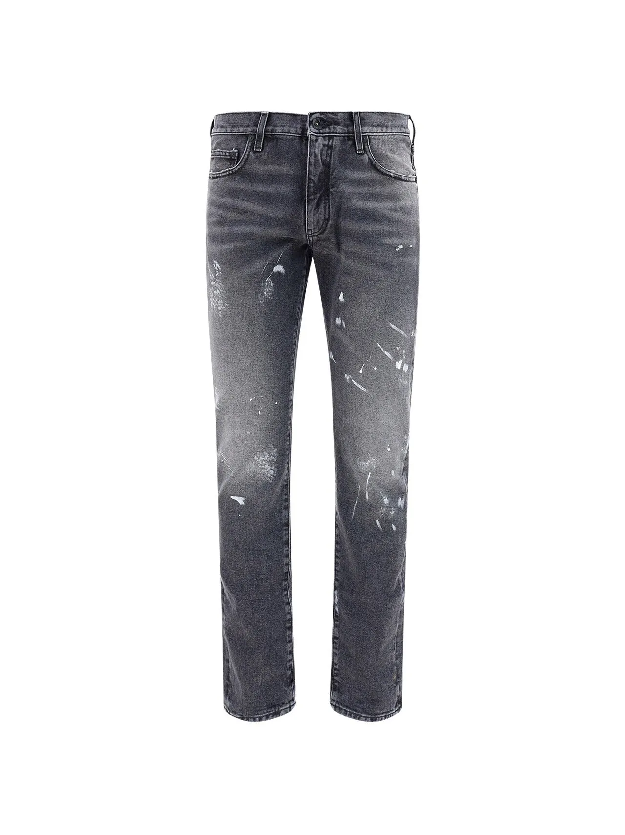 Off-White Paint Effect Slim Fit Jeans