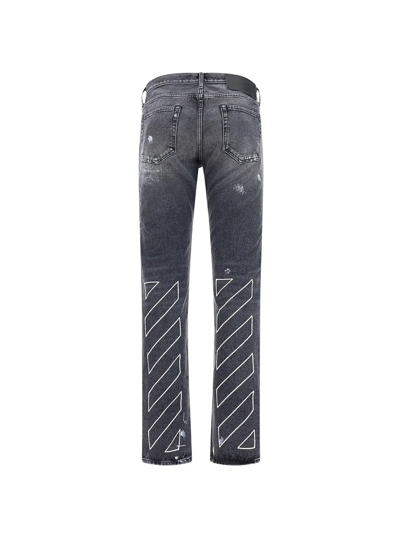 Off-White Paint Effect Slim Fit Jeans