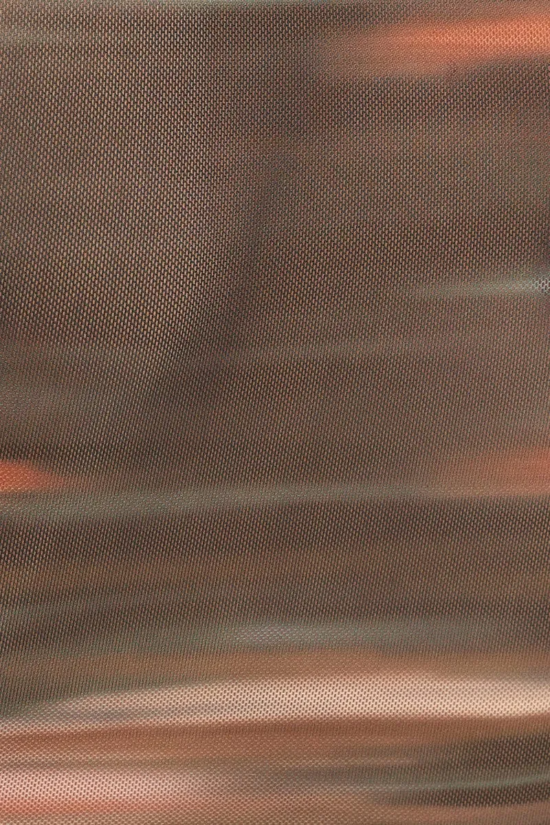 Orange Abstract Top Short Sleeve