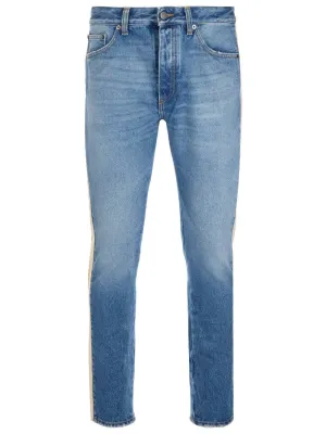 Palm Angels Side-Striped Slim-Cut Jeans
