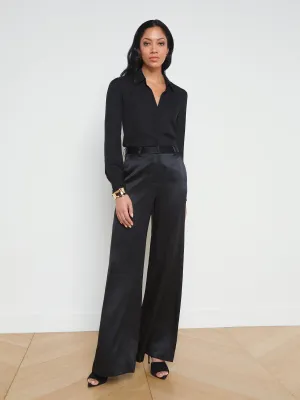 Pilar Silk Wide-Leg Pant