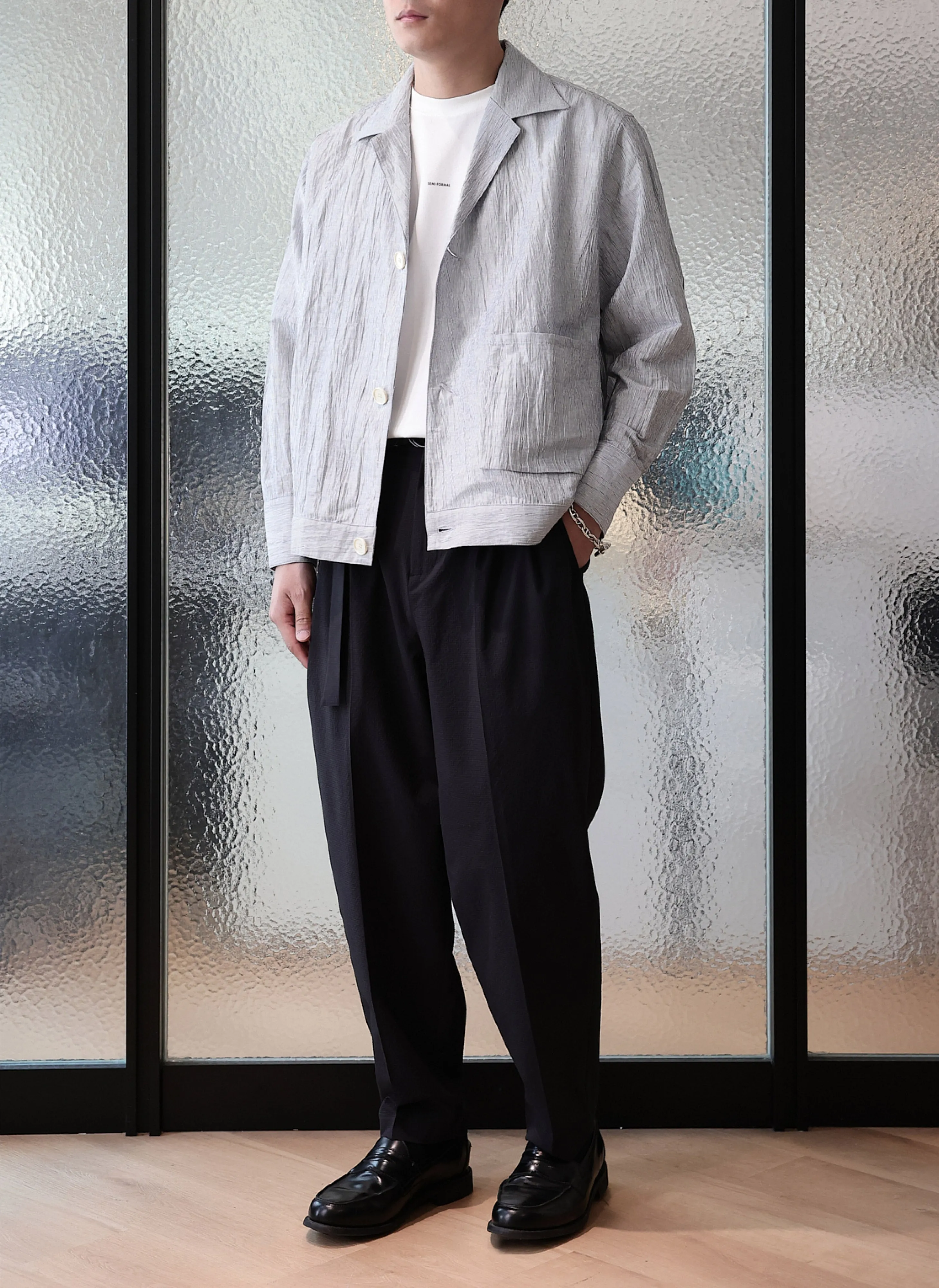 Polyester Wide Tapered Pants (P-12)