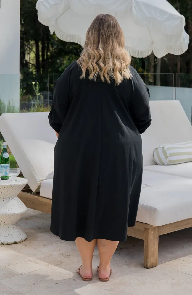 PQ Collection Loloma Shirt Dress Black