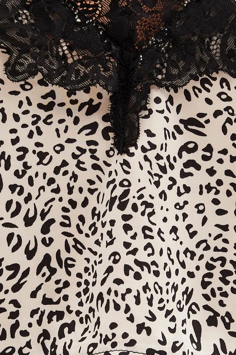 Print Satin Pajamas Set Sleeveless