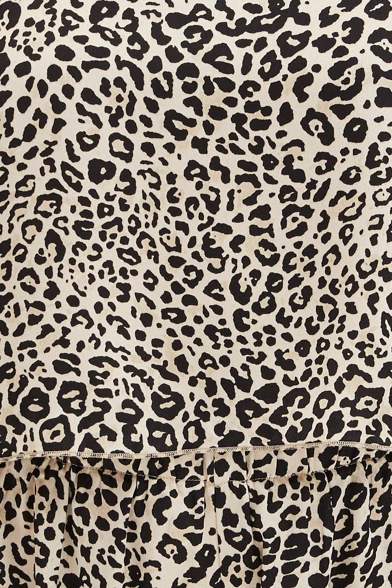 Print Satin Pajamas Set Sleeveless