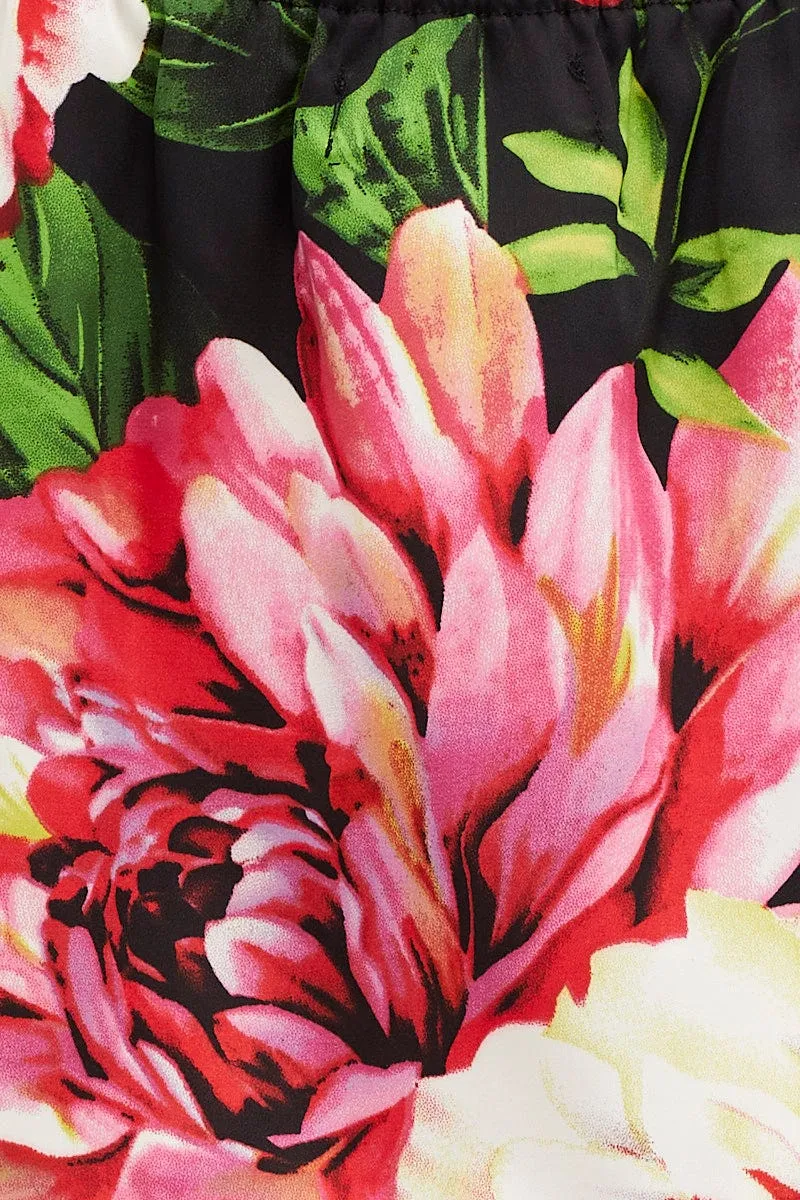 Print Satin Pajamas Set Sleeveless